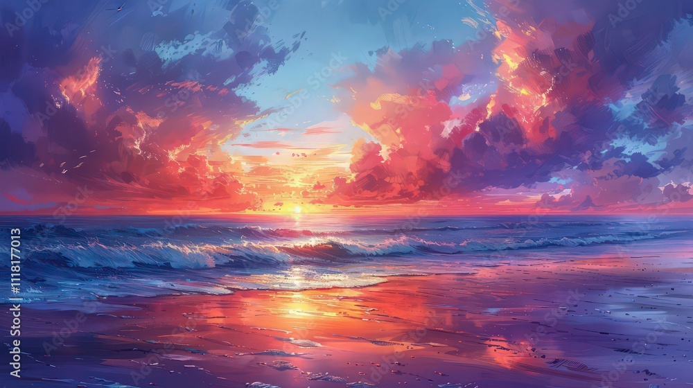 Beautiful sunrise over the Pacific Ocean Beautiful sunrise over the Pacific Ocean