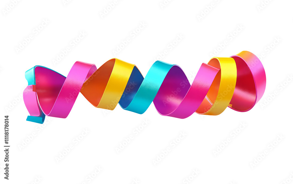Colorful Ribbon Swirl on Transparent Background Colorful Ribbon Swirl on Transparent Background