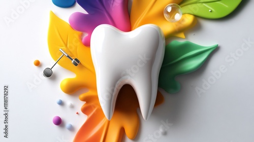 Vibrant Dental Health: A Colorful Representation of Oral Care