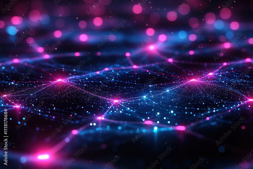 Fototapeta premium A colorful wave of light with blue, red and pink colors