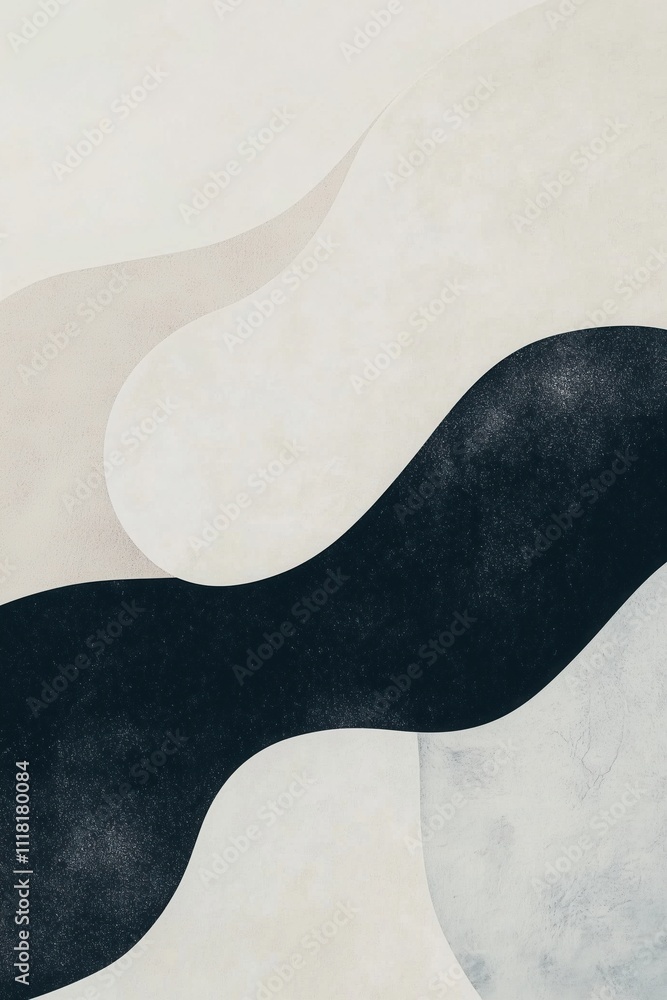 Abstract Flow: A minimalist design featuring organic shapes in a subdued color palette of black, white, and beige, creates a sense of tranquility and elegance. Abstract Flow: A minimalist design featuring organic shapes in a subdued color palette of black, white, and beige, creates a sense of tranquility and elegance.