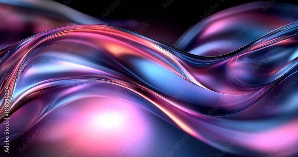 A purple and blue wave with a white light shining on it A purple and blue wave with a white light shining on it