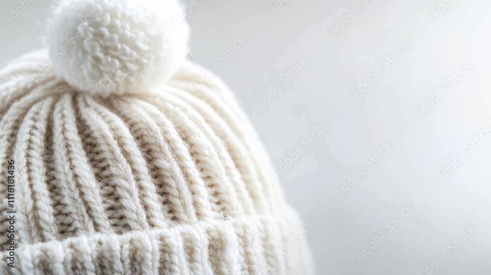 A close-up product photo of a winter hat is shown on a clean white background A close-up product photo of a winter hat is shown on a clean white background