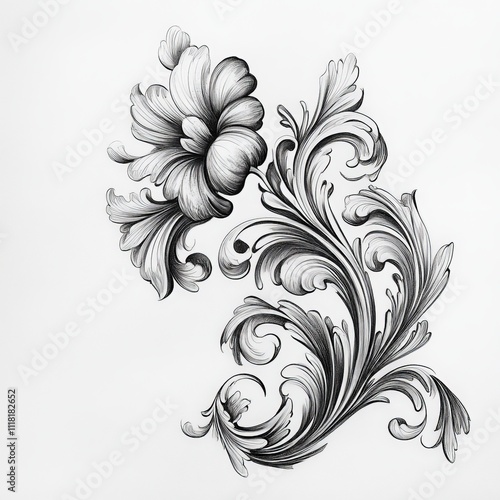 baroque, rococo, vector, design, pattern, ornament, decoration, leaf, form, art, swirl, illustration, element, plant, tattoo, decor, black, silhouette, vintage, drawing, curve, beauty, 