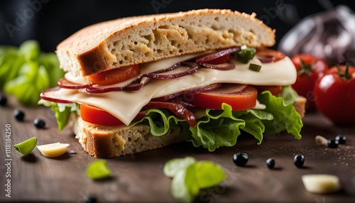 Delicious Sandwich with fresh ingredients