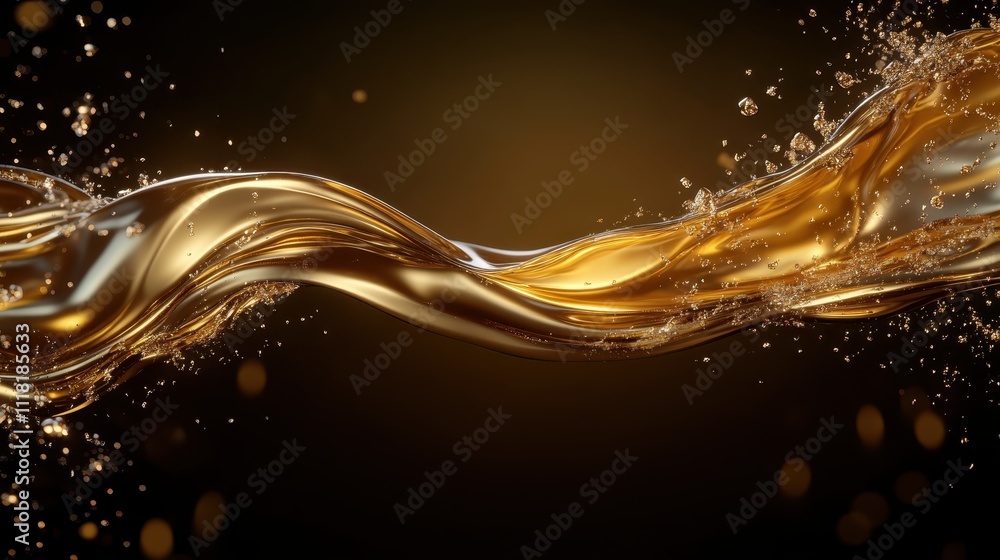 This image features shimmering waves of golden liquid flowing vibrantly with splashes set against a dark background, showcasing movement and artful dynamics. This image features shimmering waves of golden liquid flowing vibrantly with splashes set against a dark background, showcasing movement and artful dynamics.