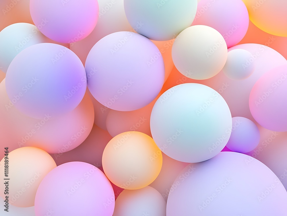 Dreamy Pastel Spheres: A Soft Abstract Composition Dreamy Pastel Spheres: A Soft Abstract Composition