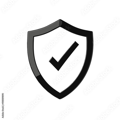 Free Download Shield with check mark icon in minimalist line design - GFXLoad