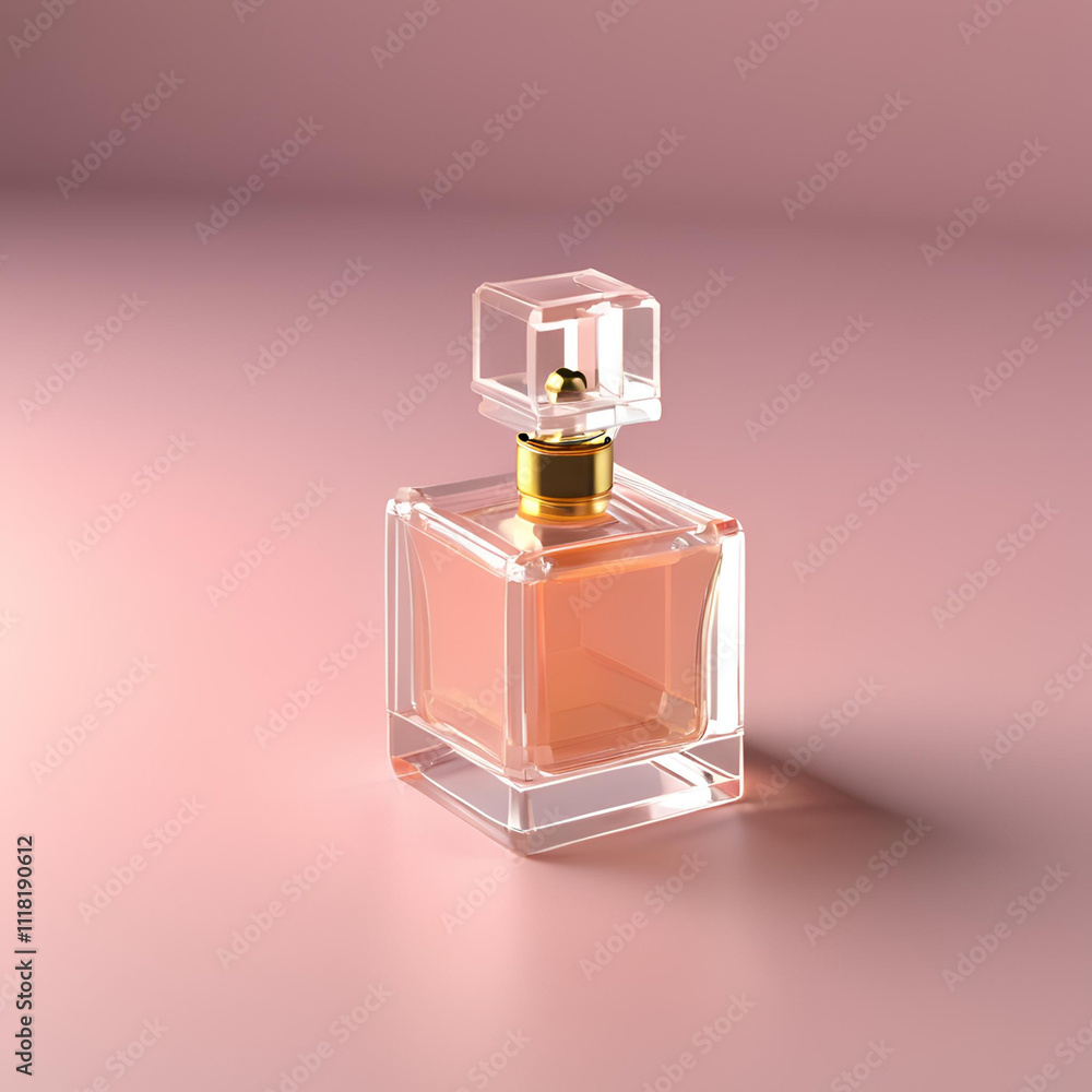 3D rendering of a perfume bottle with a blank label 3D rendering of a perfume bottle with a blank label