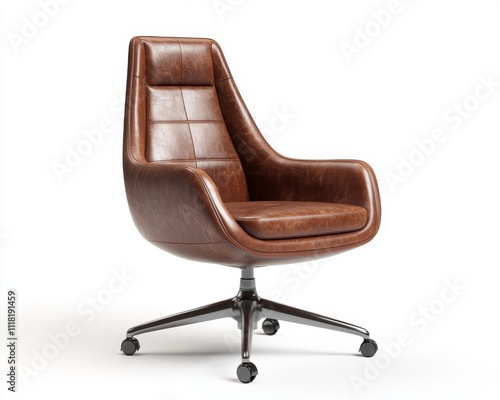 Modern and Classy Leather Executive Office Chair with Accents photo