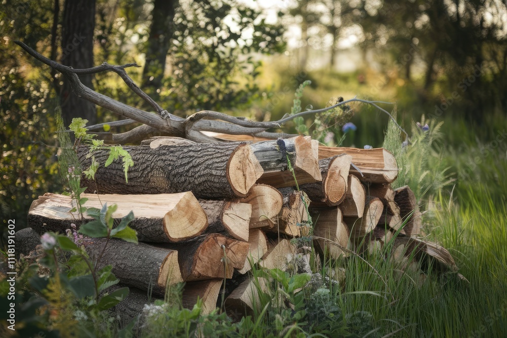 a photo of a close up of firewood logs stacked a photo of a close up of firewood logs stacked
