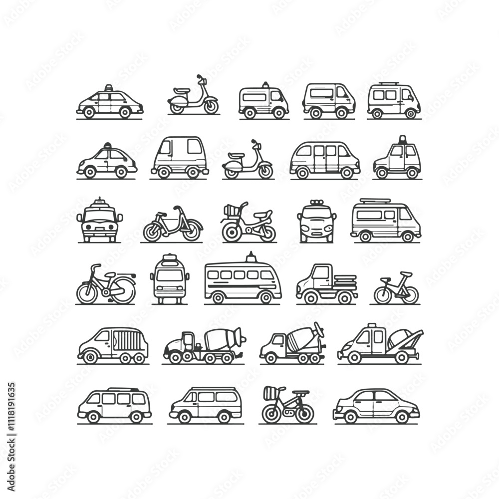 Transportation Icons Set Vector Design Illustration Transportation Icons Set Vector Design Illustration