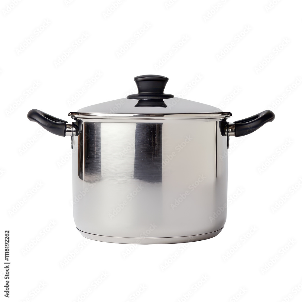 Stainless steel cooking pot with lid isolated on white background. Stainless steel cooking pot with lid isolated on white background.