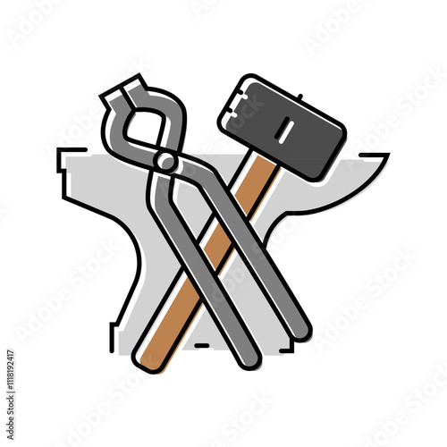 metal artist blacksmith color icon vector. metal artist blacksmith sign. isolated symbol illustration