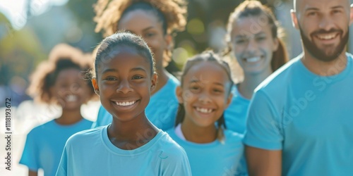 Family Takes Part in Charity Walk for a Good Cause, A Family Bonding Together at a Charity Walk Event