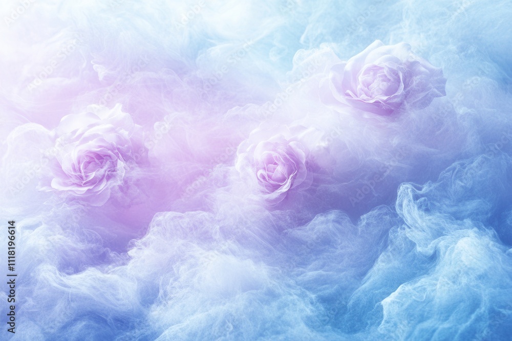 Fototapeta premium Pastel Floral Waves with Soft Light Effects