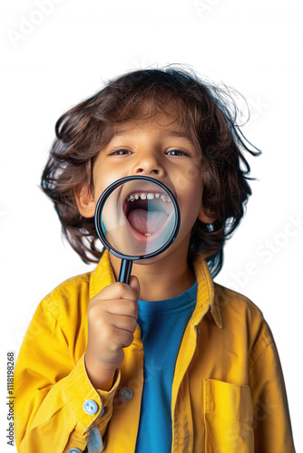 Curious Child Investigates Mystery Close Up