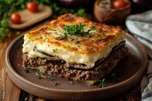 Traditional Greek Moussaka Dish