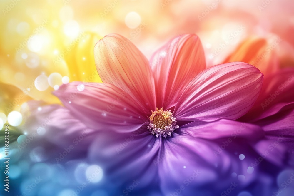 Vibrant Artistic Floral Splash in Rainbow Tones Vibrant Artistic Floral Splash in Rainbow Tones
