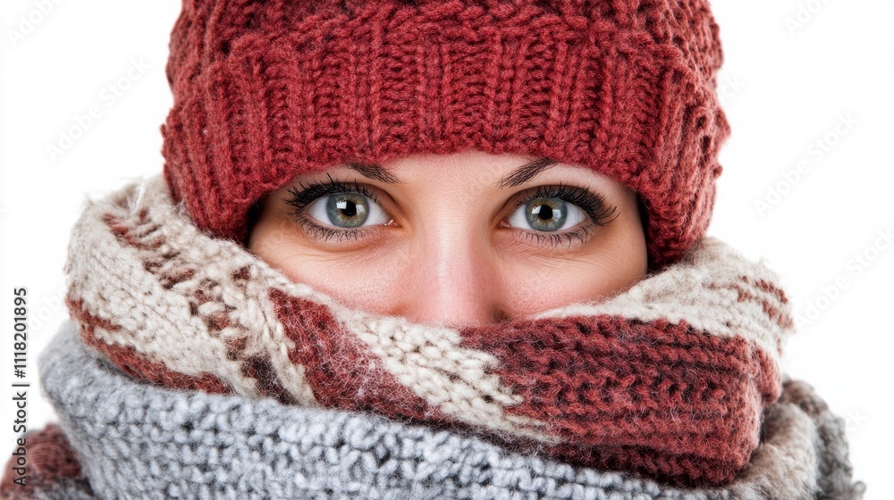 a photoshot of a person who is cold , white background a photoshot of a person who is cold , white background