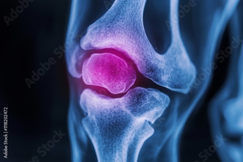 Human Knee Joint with Arthritis Showing Inflammation photo