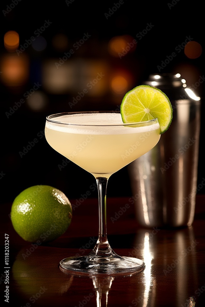 Copa de cóctel elegante con bebida cremosa, decorada con una rodaja de lima, sobre una mesa con fondo cálido y elegante.
Copa de cóctel elegante con bebida cremosa, decorada con una rodaja de lima, sobre una mesa con fondo cálido y elegante.
