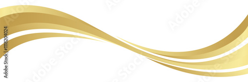 gold wave curve, golden wave corner shape for element, stripes ribbon golden graphic, striped gold