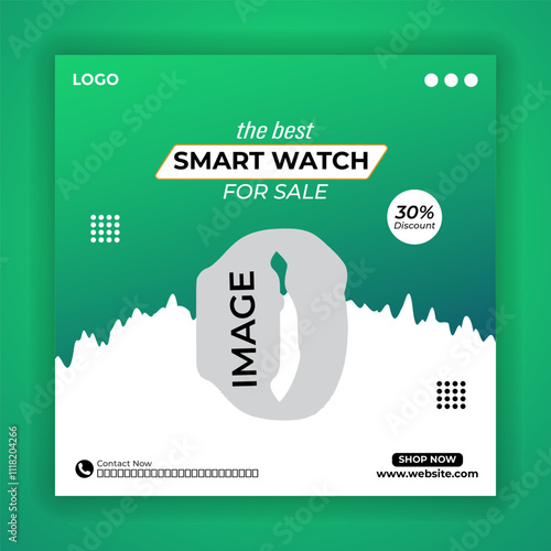 Smart watch brand product sale social media square post banner template design