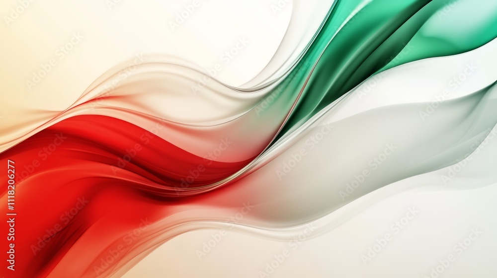 Abstract red and green wave design. Abstract red and green wave design.