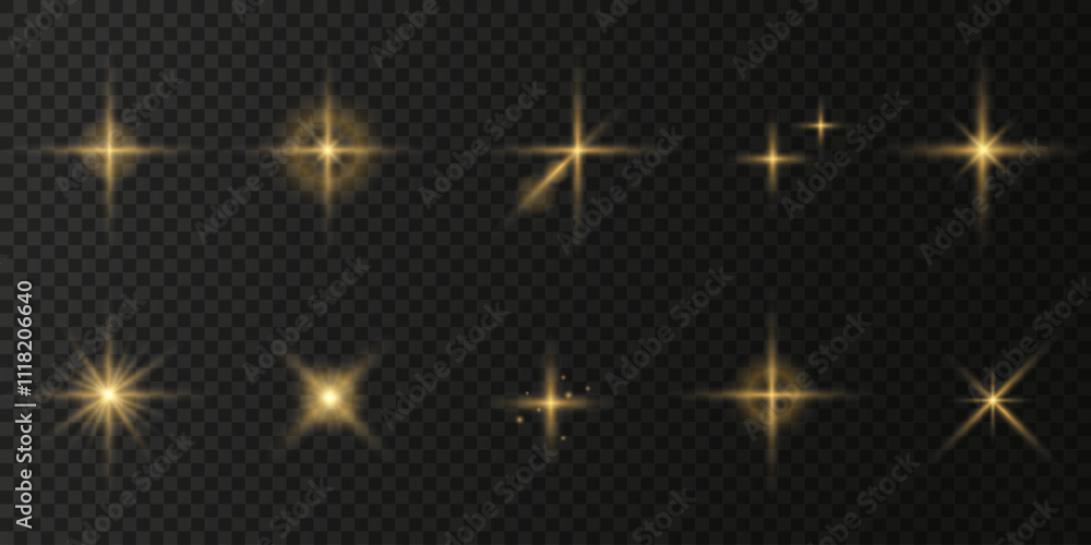 Sunlight realistic effect vector set Sunlight realistic effect vector set