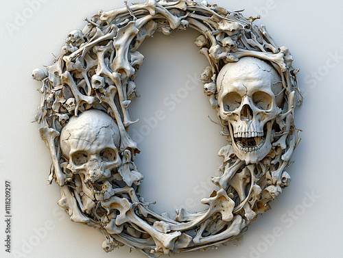 alphabet, bones, letters, skeleton, spooky, eerie, creepy, horror, gothic, macabre, anatomy, skull, spine, ribcage, femur, tibia, fibula, humerus, ulna, radius, clavicle, scapula, pelvis, vertebrae, m