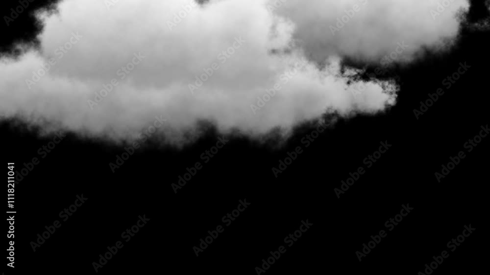 Cloud animation on black background. Cloud animation on black background.