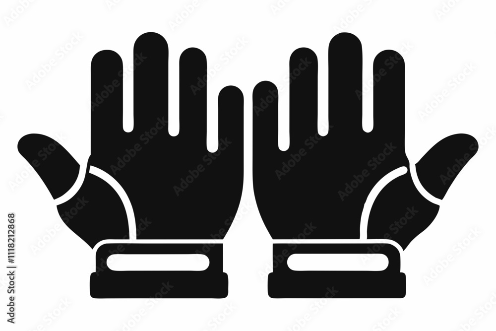 Black Silhouette of heand Gloves - Vector Illustration Black Silhouette of heand Gloves - Vector Illustration