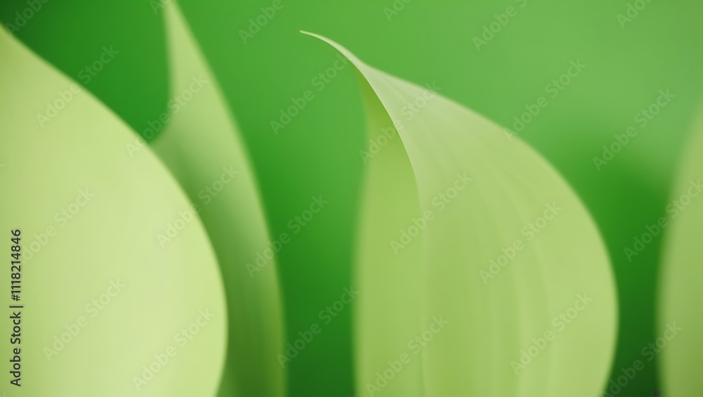 Fototapeta premium Serene Green Background with Soft Natural Light and Minimalist Style