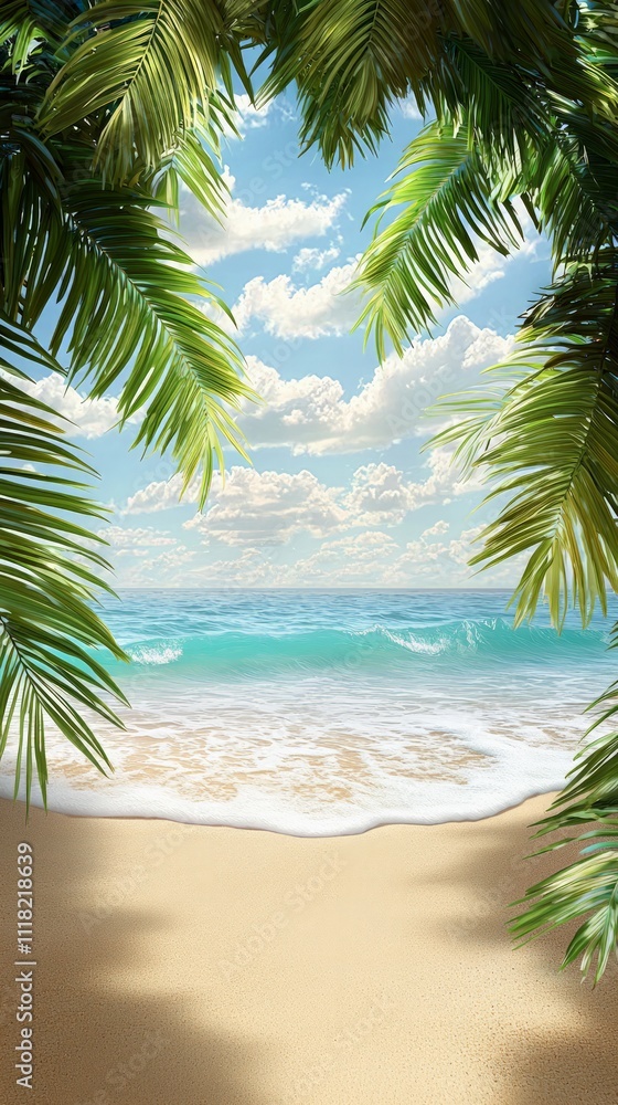 Serene beach landscape tropical paradise nature scene seaside view tranquil environment coastal beauty for relaxation Serene beach landscape tropical paradise nature scene seaside view tranquil environment coastal beauty for relaxation
