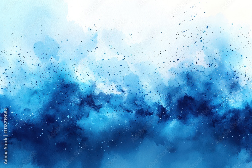 Abstract blue watercolor texture with splattered artistic details Abstract blue watercolor texture with splattered artistic details