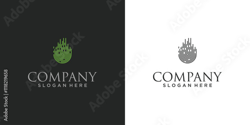 Creative finger print logo design with modern concept premium vector