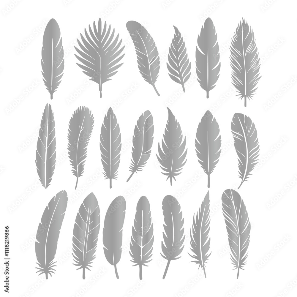 A shilhoutte feather vector design with white background A shilhoutte feather vector design with white background