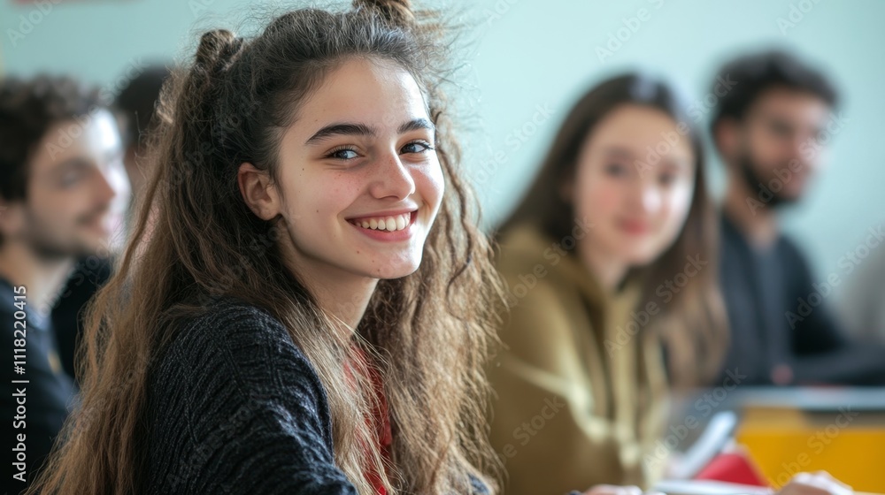 Smiling Student in Class Smiling Student in Class
