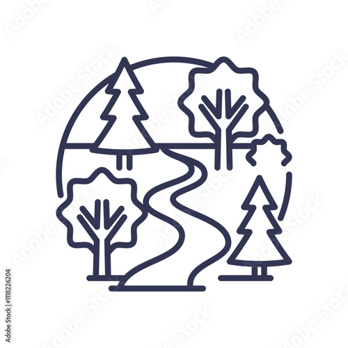 Pathway through trees symbolizes a journey of discovery and exploration.