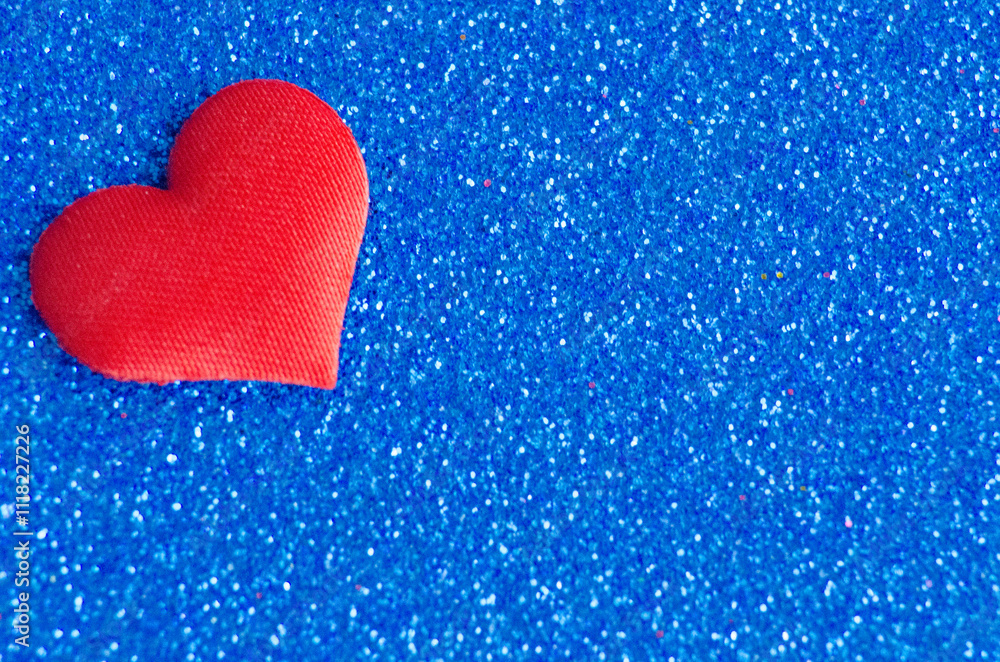 Top view of heart shape on blue cover wallpaper with customizable space for text Top view of heart shape on blue cover wallpaper with customizable space for text