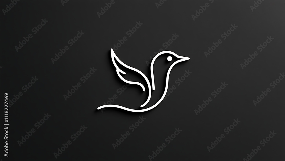 Modern Bird Icon: Clean Lines and Bold Contrast Modern Bird Icon: Clean Lines and Bold Contrast