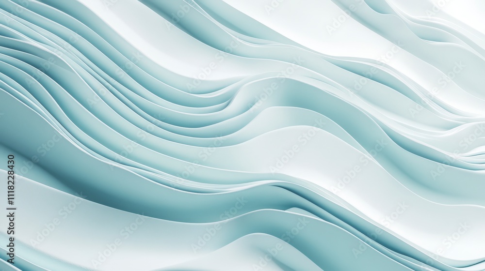 Abstract Teal Wave Background, Smooth Curves Design - Modern Minimalist Abstract Teal Wave Background, Smooth Curves Design - Modern Minimalist