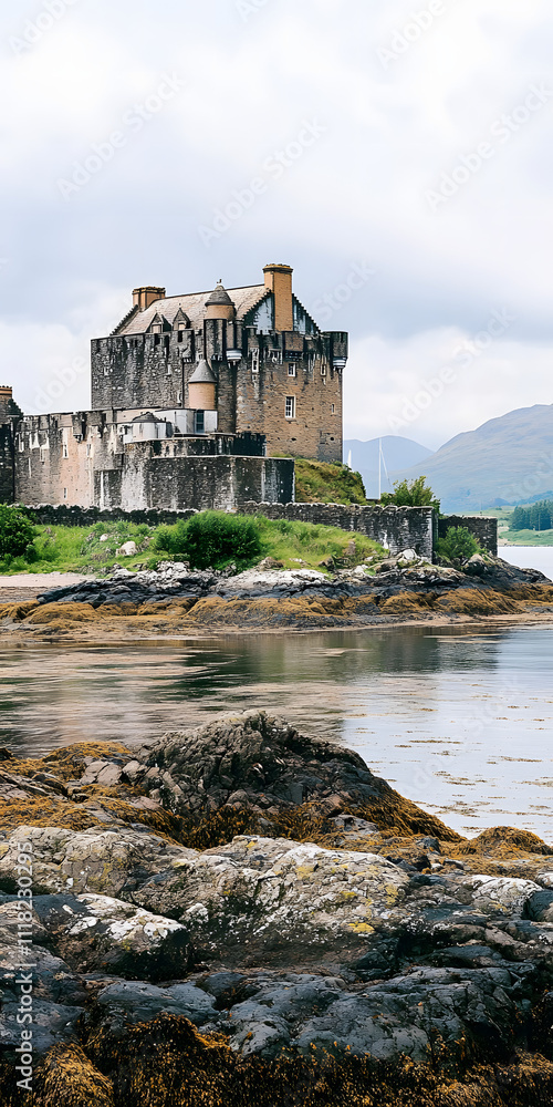 Obraz premium Castelo histórico situado no topo de uma colina