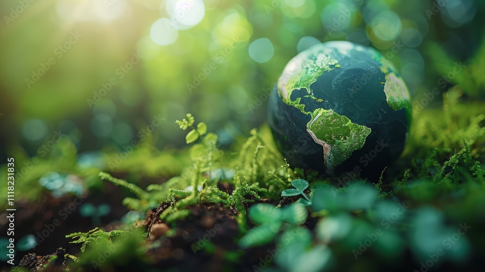 Global Risk Mitigation Concept with Earth in Nature Representing Environmental Protection and Sustainability Global Risk Mitigation Concept with Earth in Nature Representing Environmental Protection and Sustainability