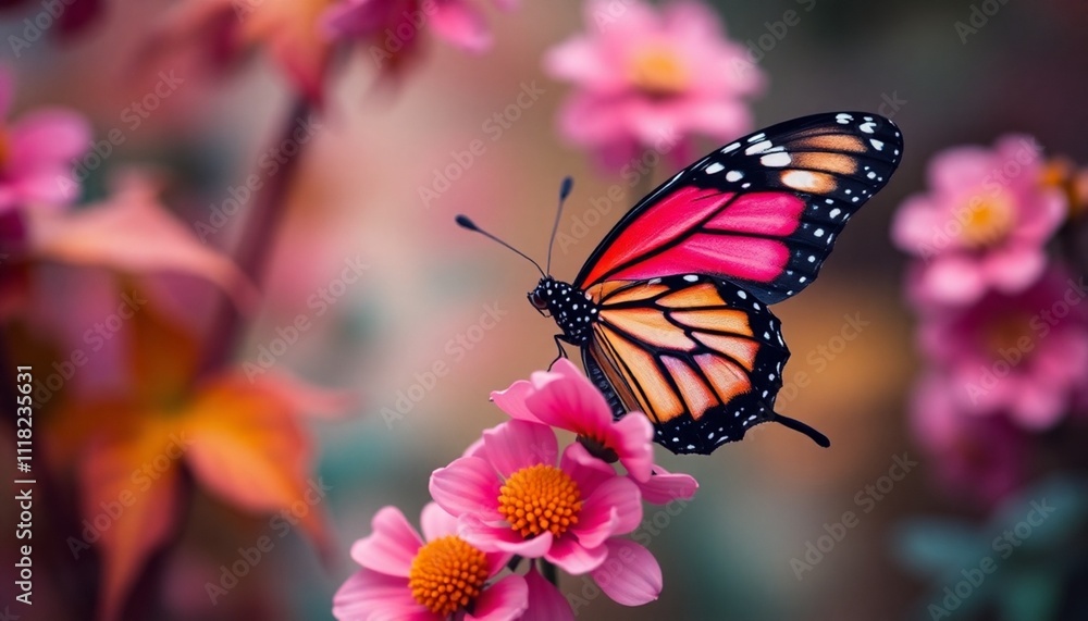 Fototapeta premium monarch butterfly on flower