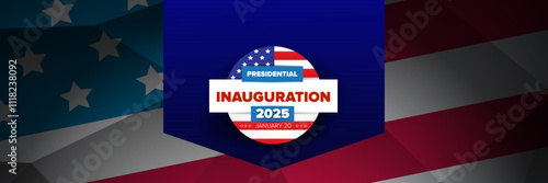 Presidential inauguration 2025 usa 20 january banner design template. USA Presidential Inauguration 2025 poster design with usa flag