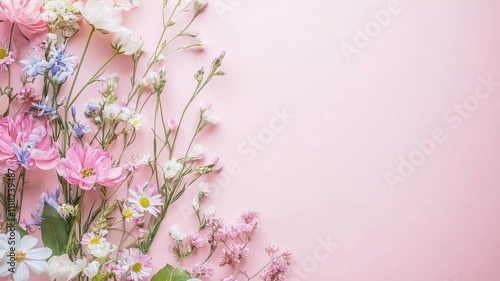 Wallpaper Mural Pastel Floral Arrangement with Negative Space Torontodigital.ca