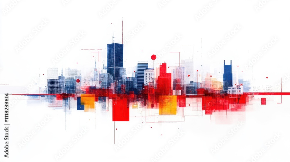 Fototapeta premium Modern Abstract Cityscape with Creative Color Elements