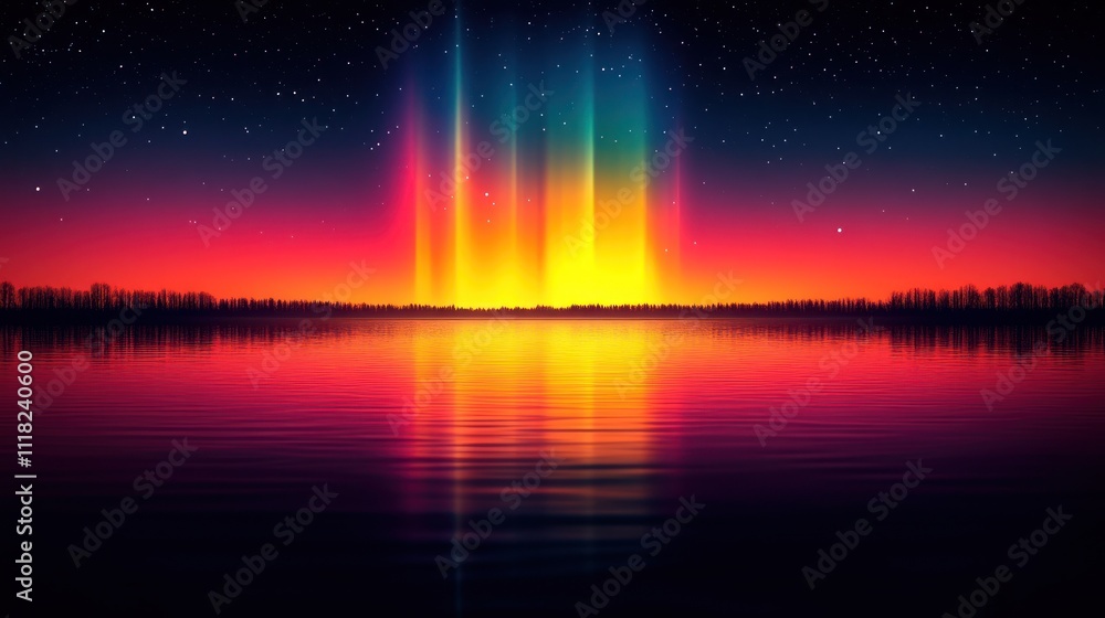Colorful sunset reflected in calm water. Colorful sunset reflected in calm water.